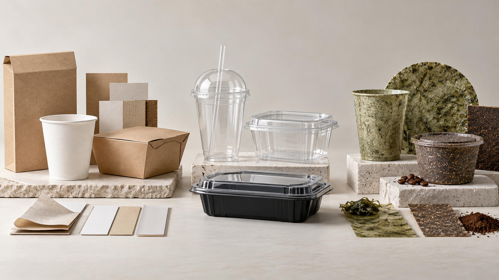 BA Packaging material samples and food packaging range