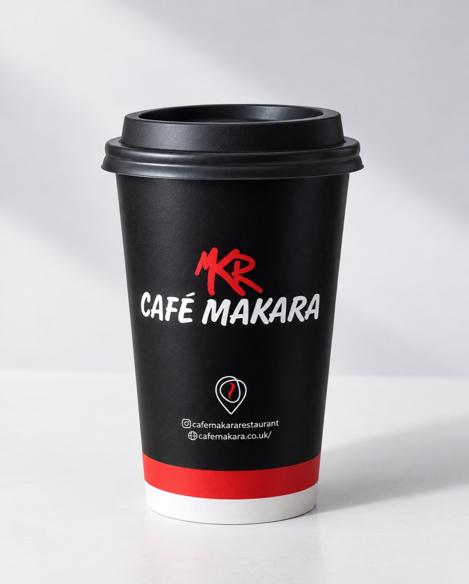 Custom printed double wall coffee cup